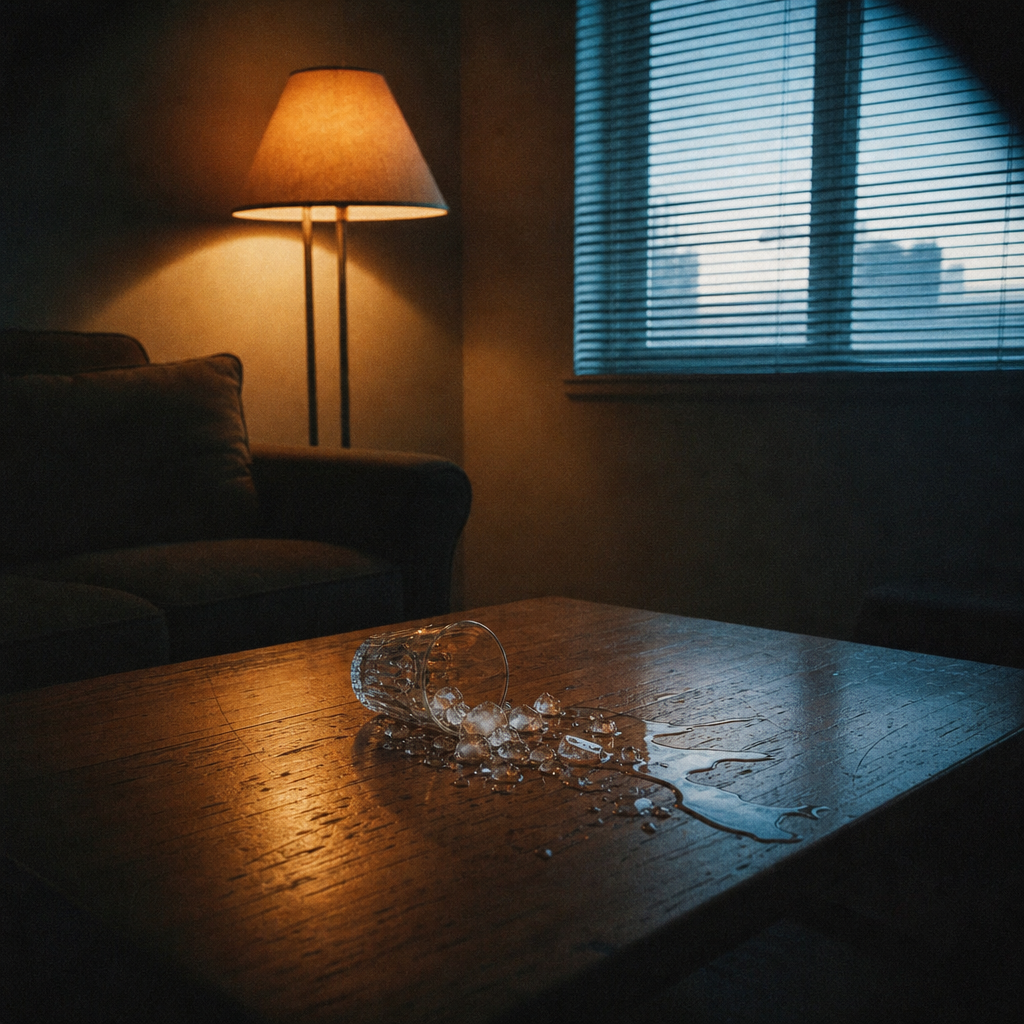 Cover of the last hour of a house party, everyone has gone home